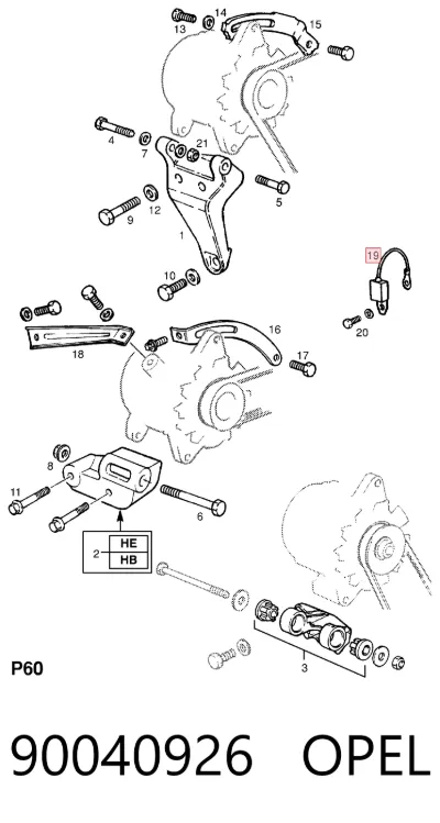 Конденсатор генератора OPEL 90040926
