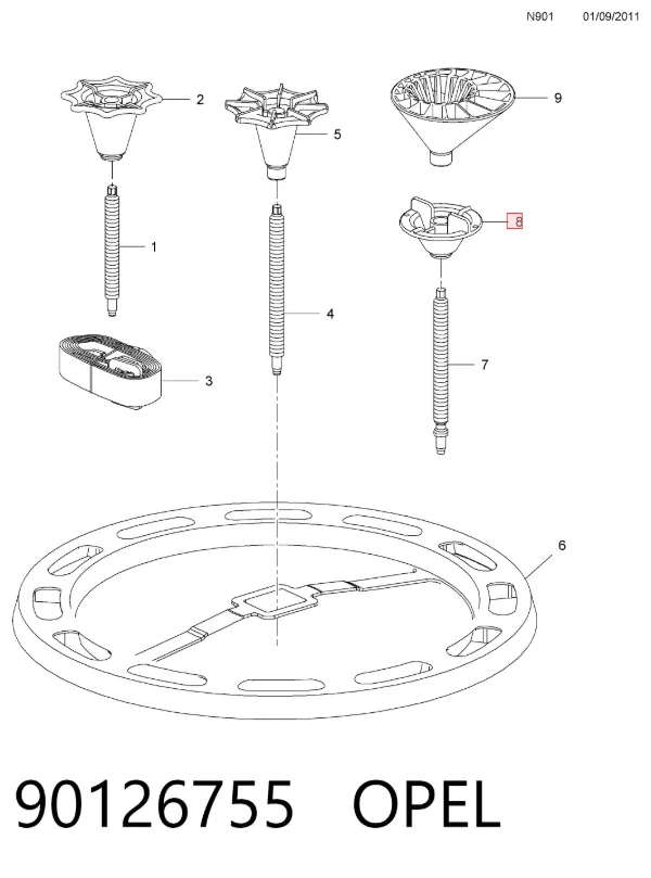 Кронштейн запасного колеса 90126755 Opel