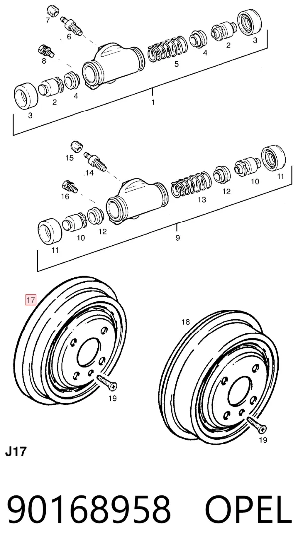 Тормозной барабан 90168958 Opel