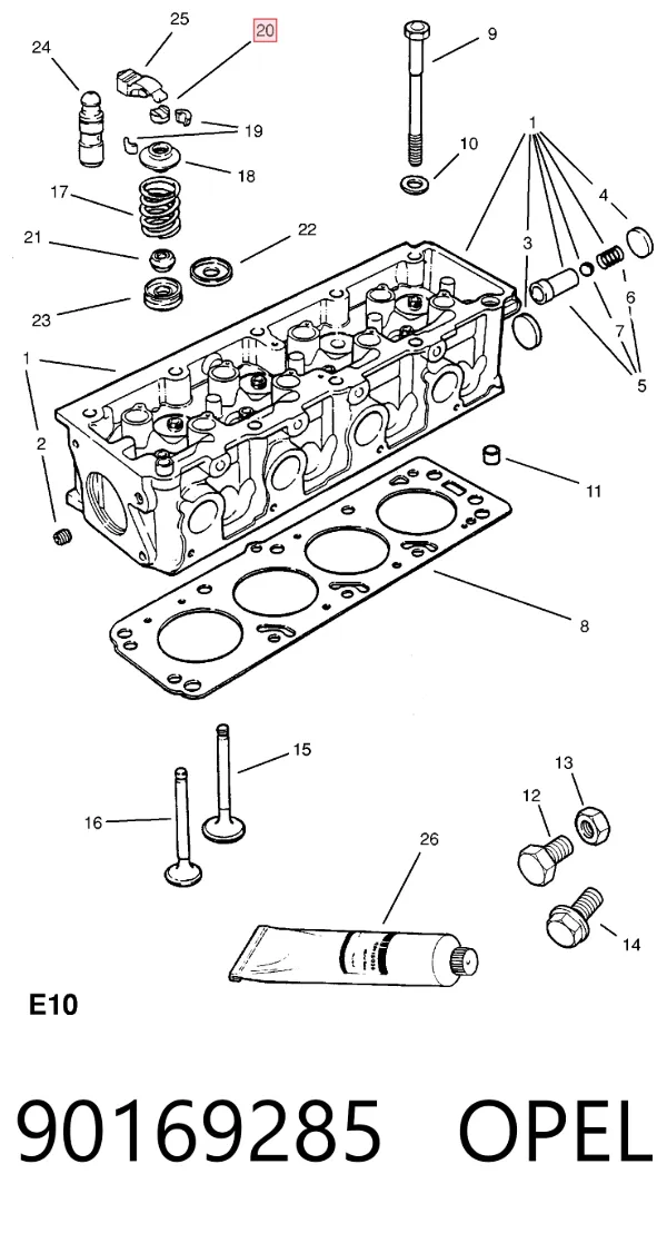 Шайба рокера 90169285 Opel
