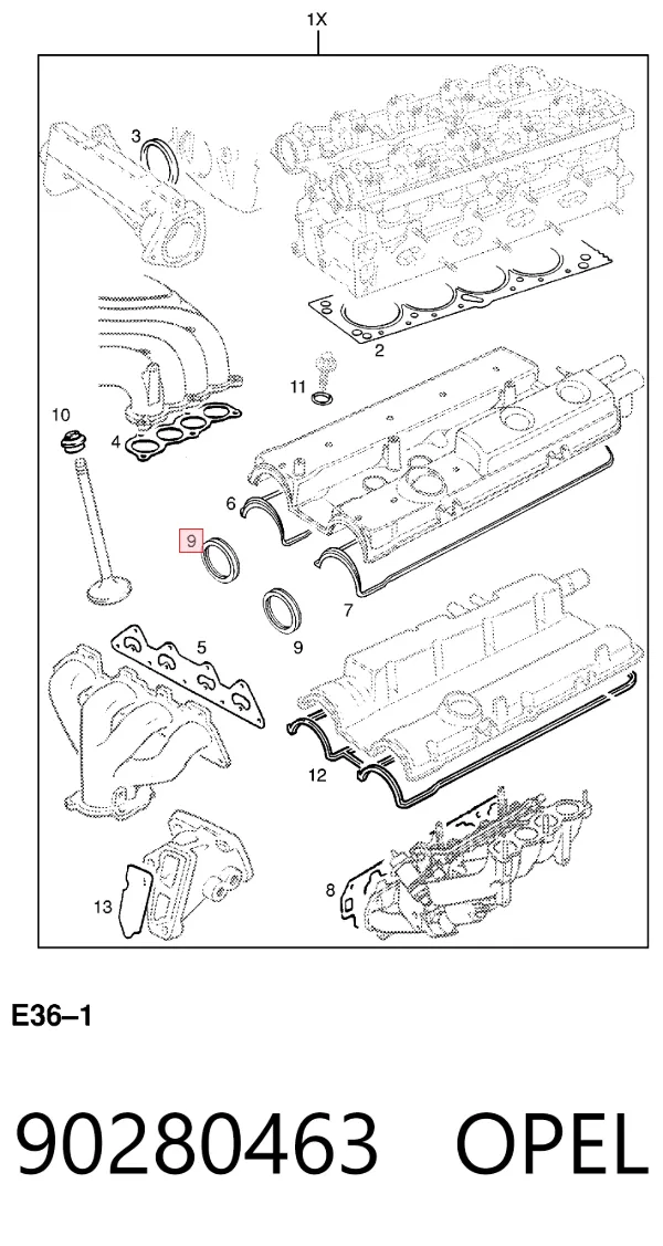 Сальник распредвала 90280463 Opel