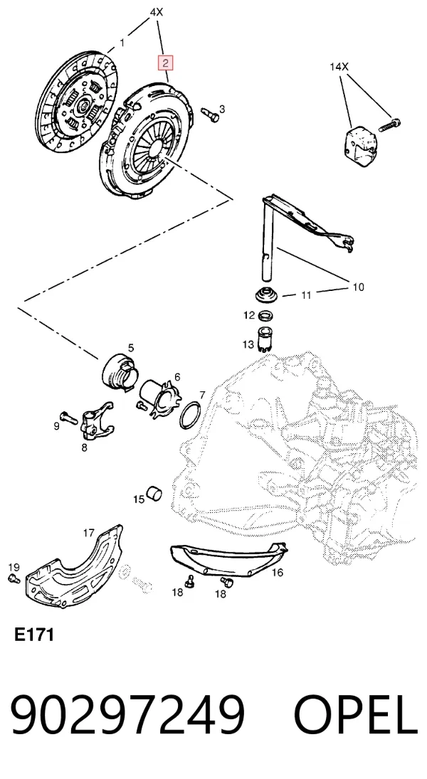 Корзина сцепления 90297249 Opel