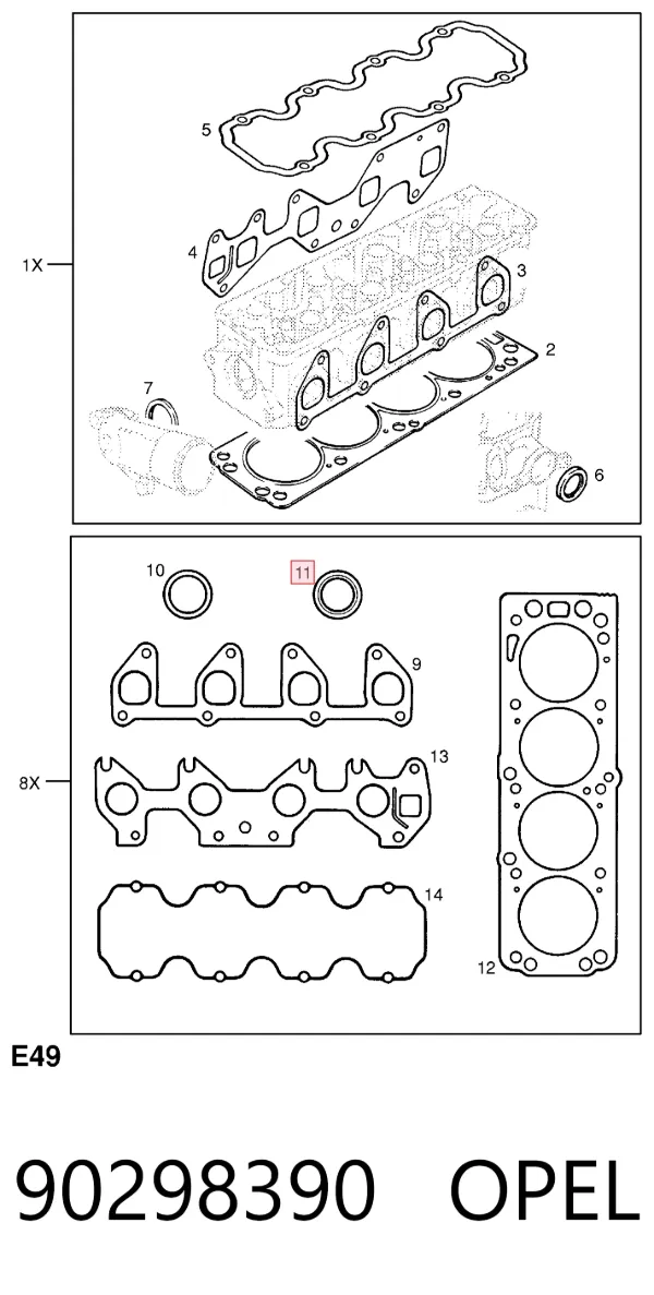 Сальник распредвала 90298390 Opel