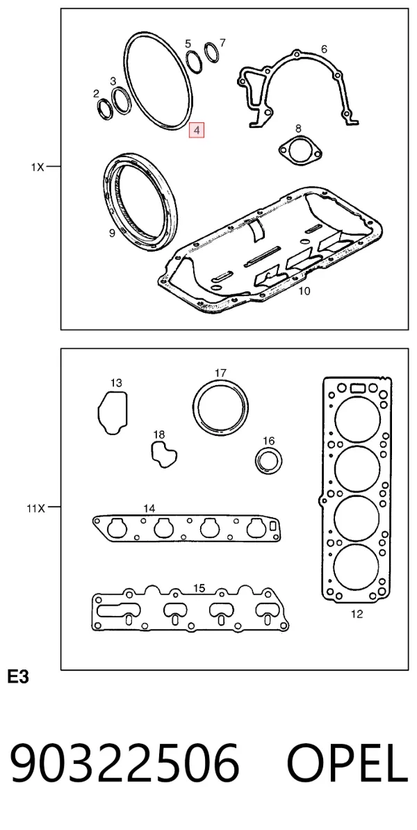 Прокладка водяной помпы 90322506 Opel