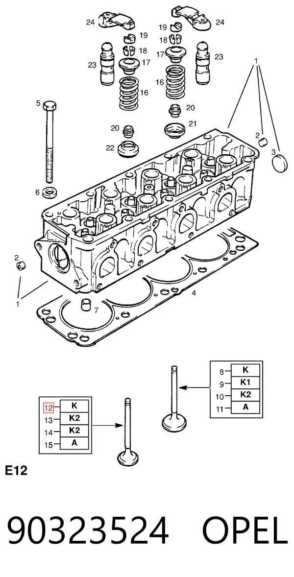 Выпускной клапан 90323524 Opel