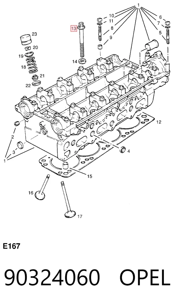Болт ГБЦ 90324060 Opel