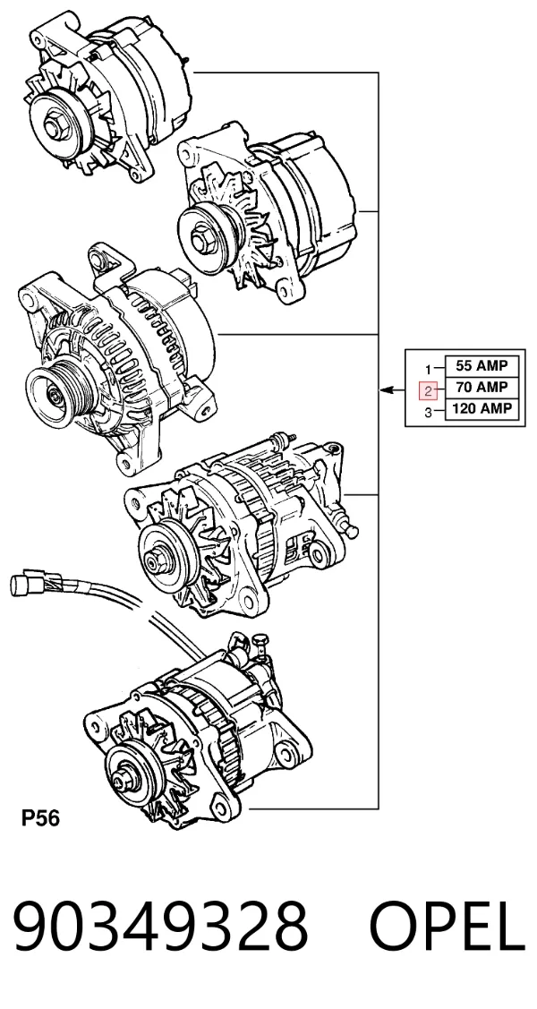 Генератор 90349328 Opel