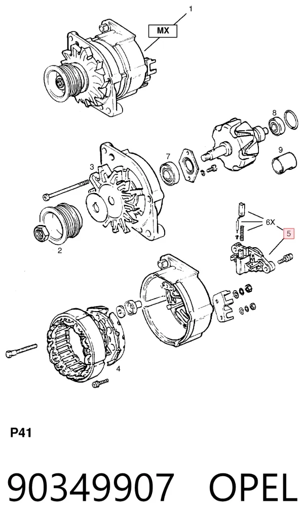 Реле генератора 90349907 Opel