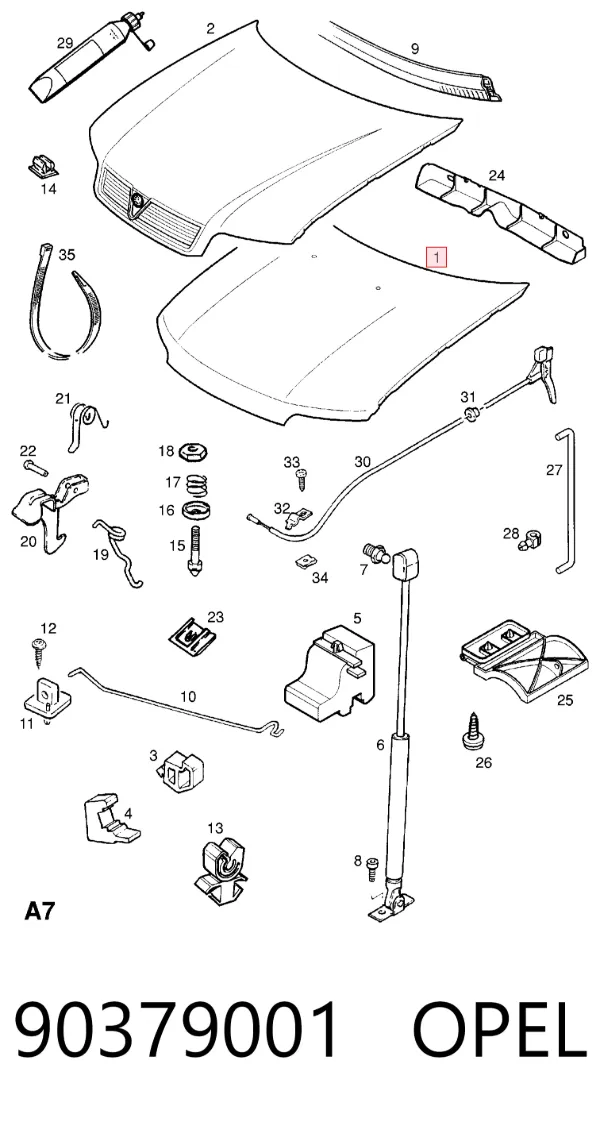 Капот 90379001 Opel