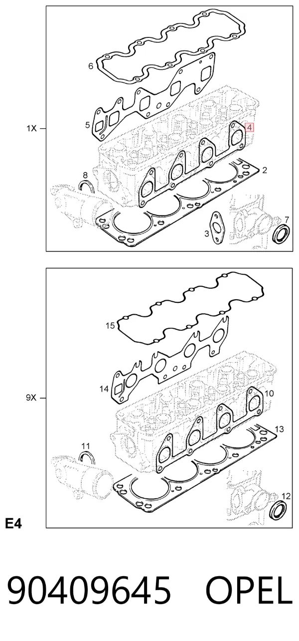 Прокладка коллектора 90409645 Opel