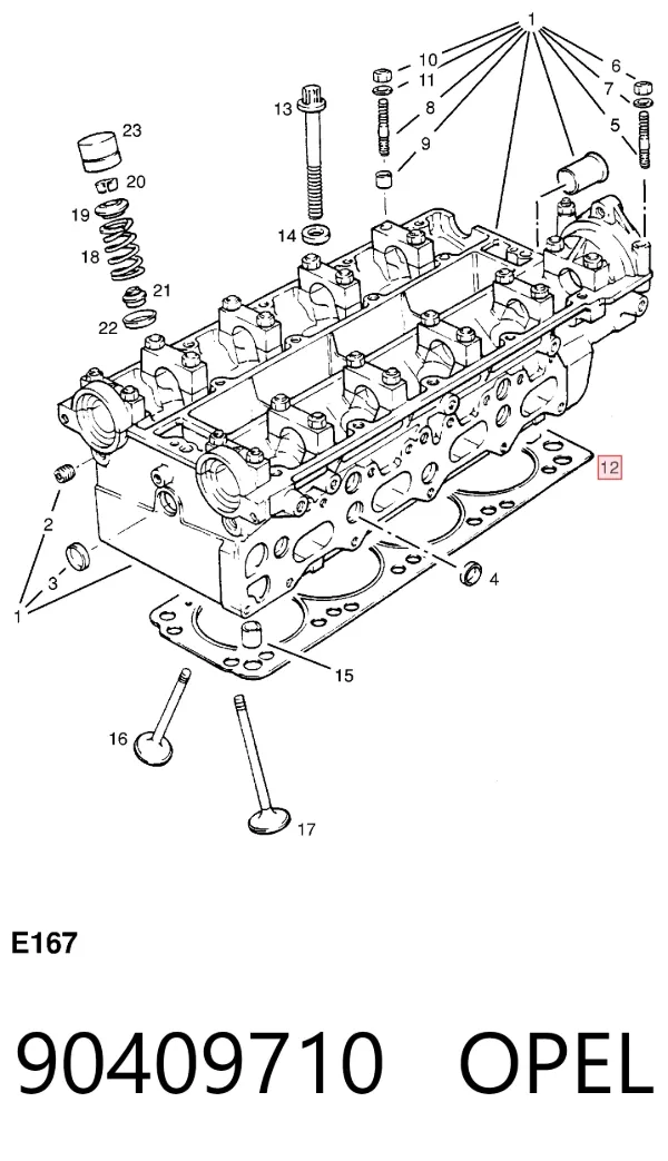 Прокладка ГБЦ 90409710 Opel