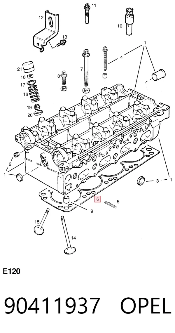 Прокладка ГБЦ 90411937 Opel