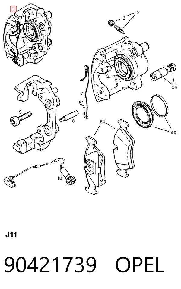 Суппорт тормозной передний левый 90421739 Opel