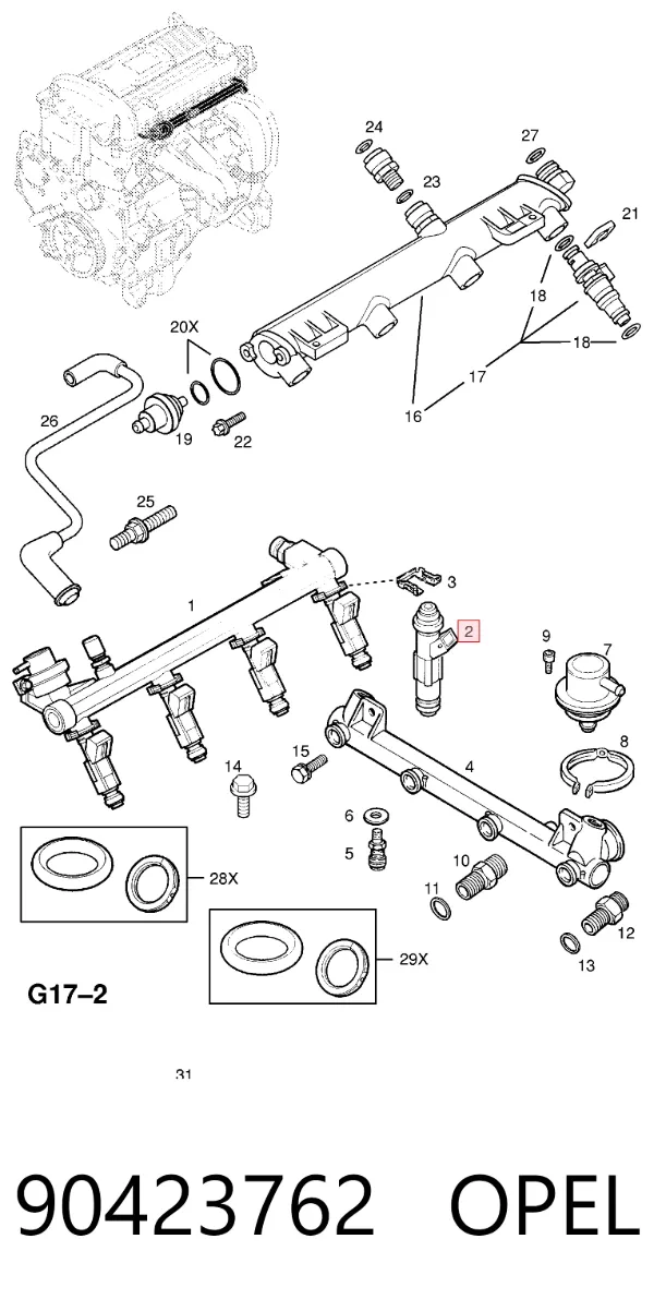 Топливные форсунки 90423762 Opel