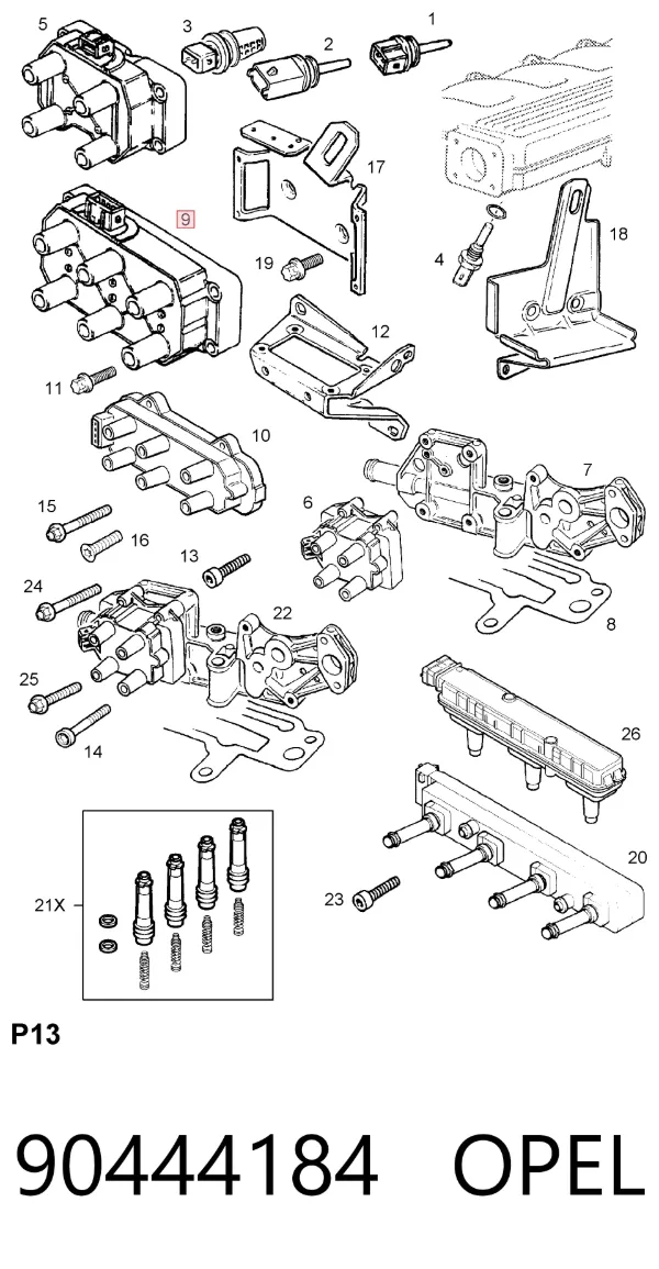 Катушка зажигания 90444184 Opel