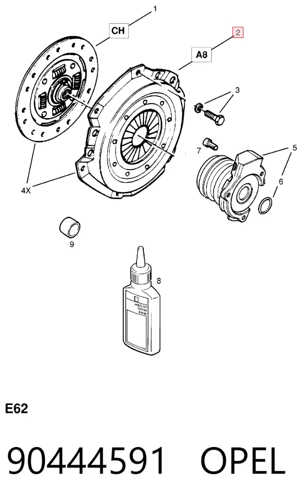 Корзина сцепления 90444591 Opel