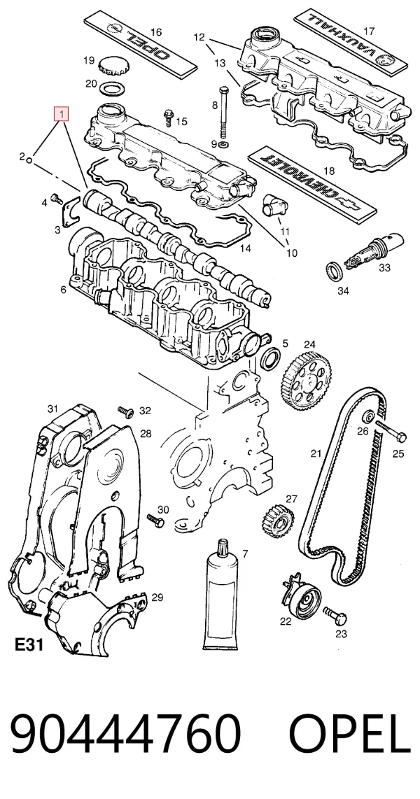 Распредвал 90444760 Opel