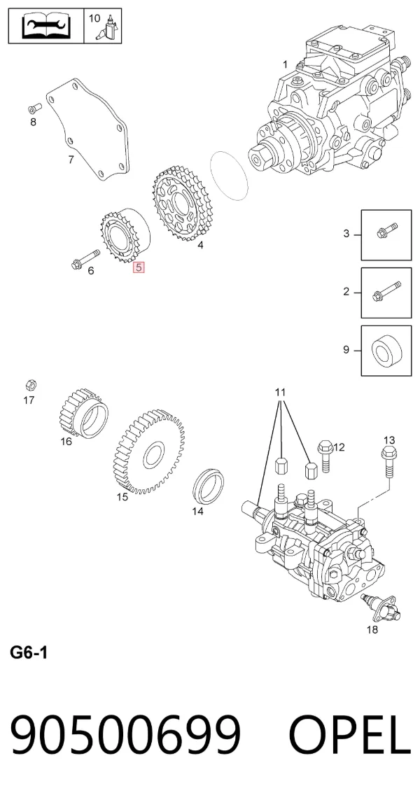 Шестерня-звездочка ТНВД 90500699 Opel