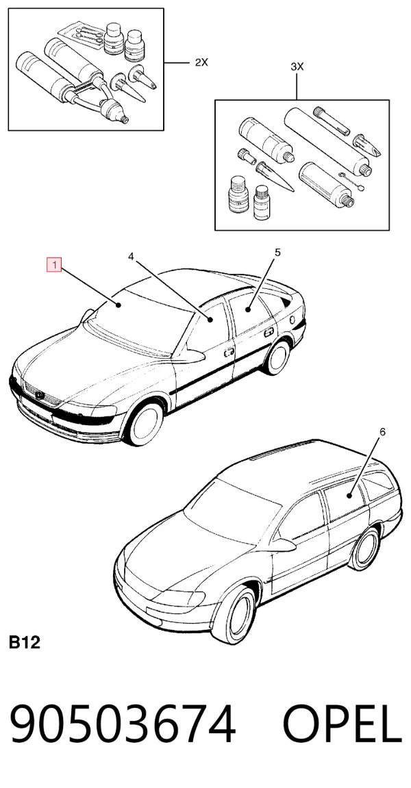 Лобовое стекло 90503674 Opel