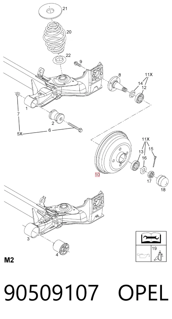 Тормозной барабан 90509107 Opel