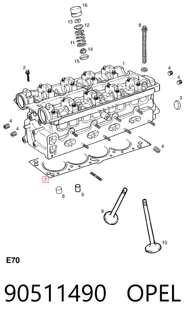 Прокладка ГБЦ 90511490 Opel