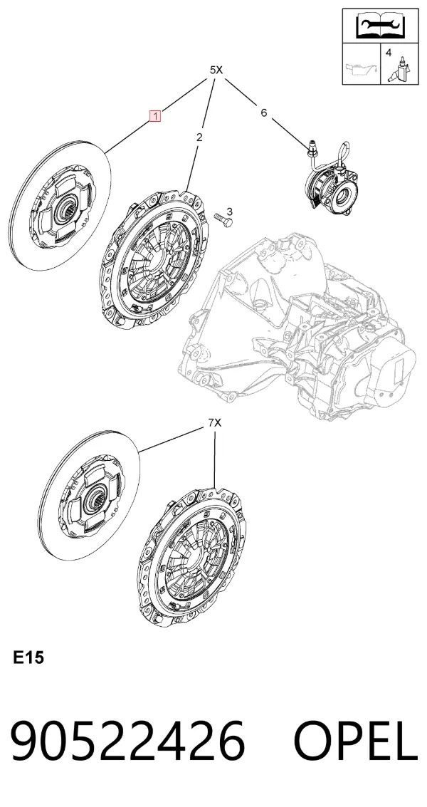 Диск сцепления 90522426 Opel