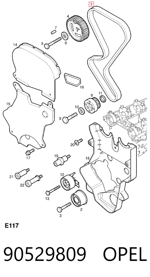 Ремень ГРМ 90529809 Opel