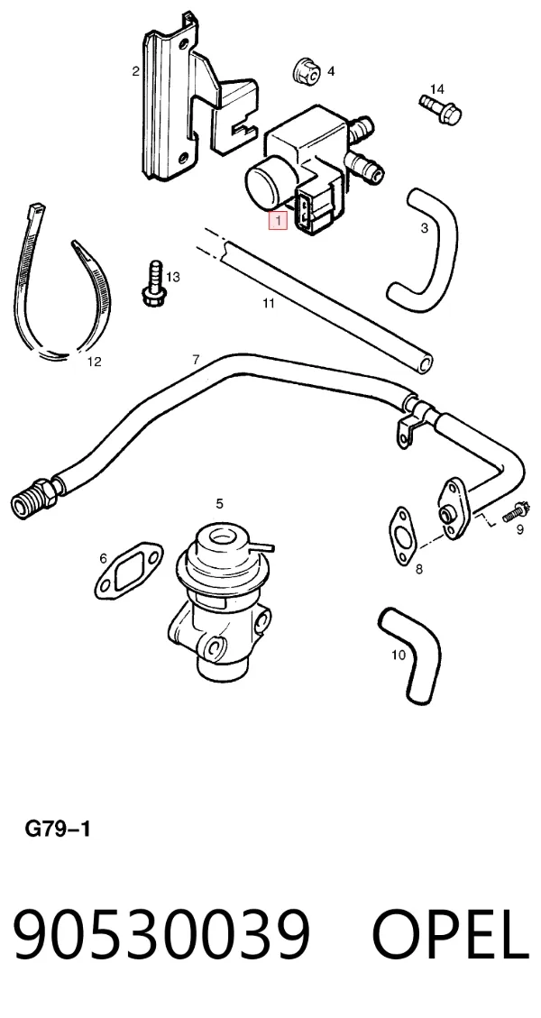 Клапан соленоид регулирования заслонки EGR 90530039 Opel