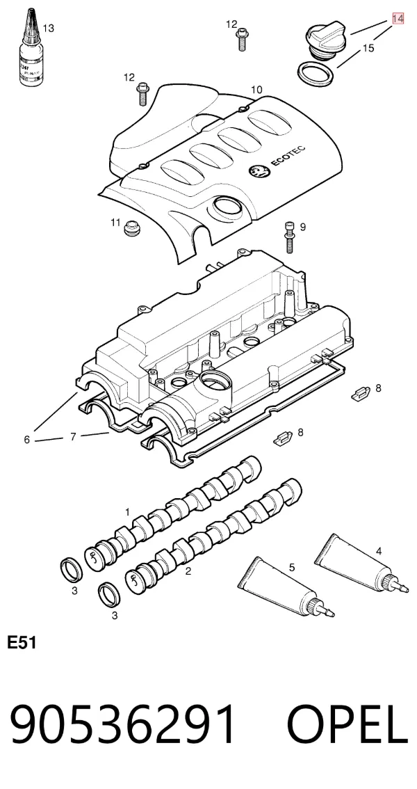 Крышка маслозаливной горловины 90536291 Opel
