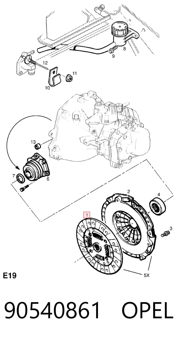 Диск сцепления 90540861 Opel