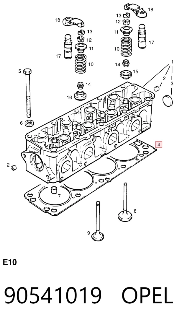 Прокладка ГБЦ 90541019 Opel