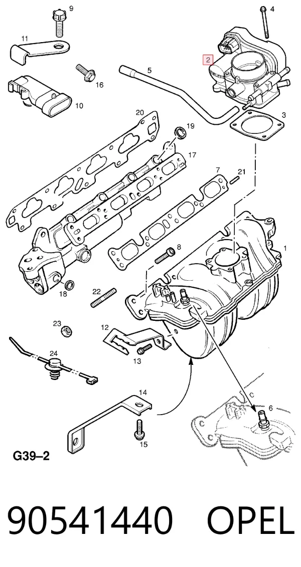 Дроссельная заслонка 90541440 Opel
