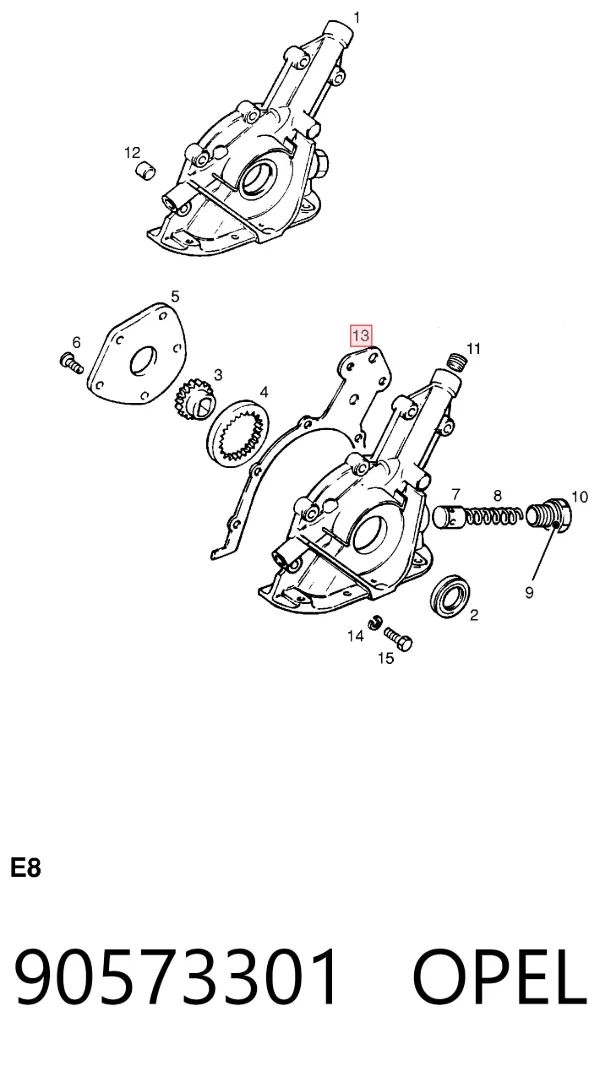 Прокладка масляного насоса 90573301 Opel