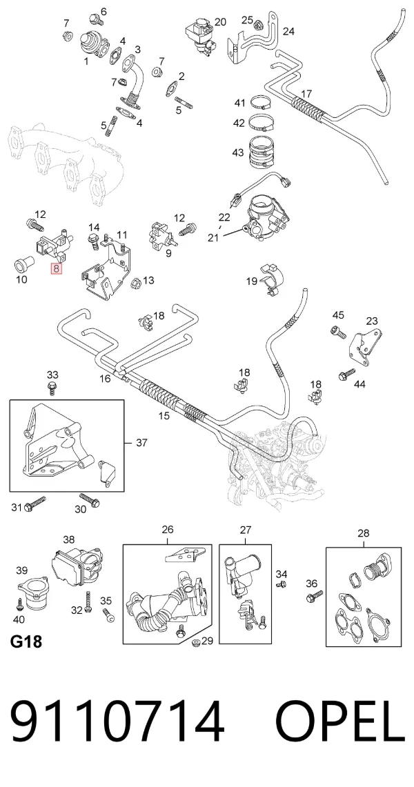 Клапан соленоид регулирования заслонки EGR 9110714 Opel