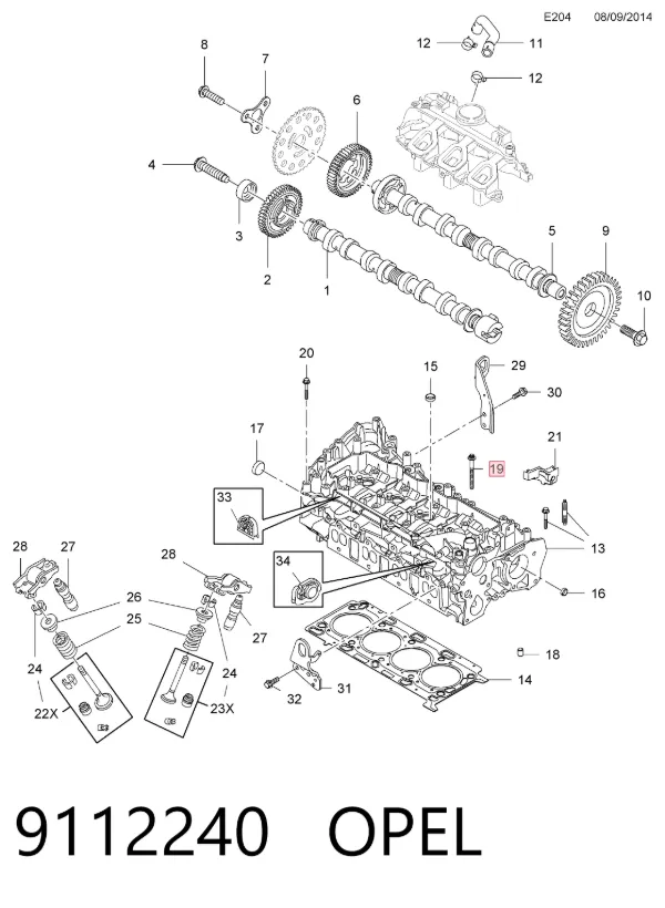Болт ГБЦ 9112240 Opel