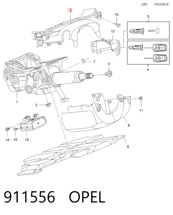 Защитный кожух рулевого механизма 911556 Opel