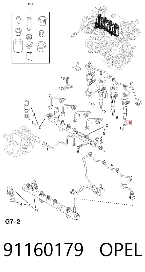 Топливные форсунки 91160179 Opel