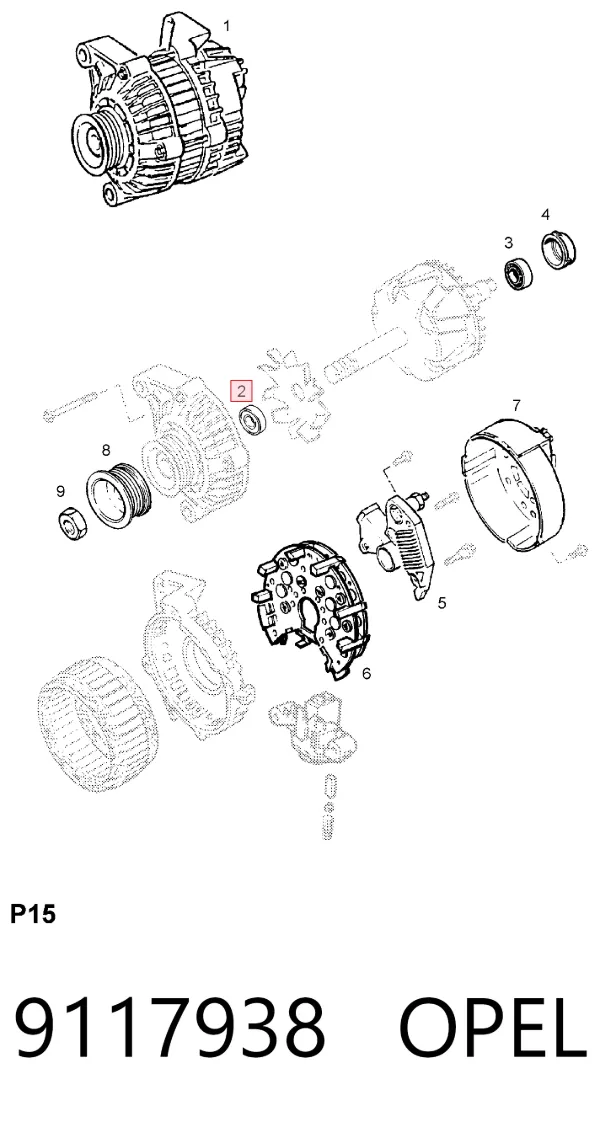 Подшипники генератора 9117938 Opel