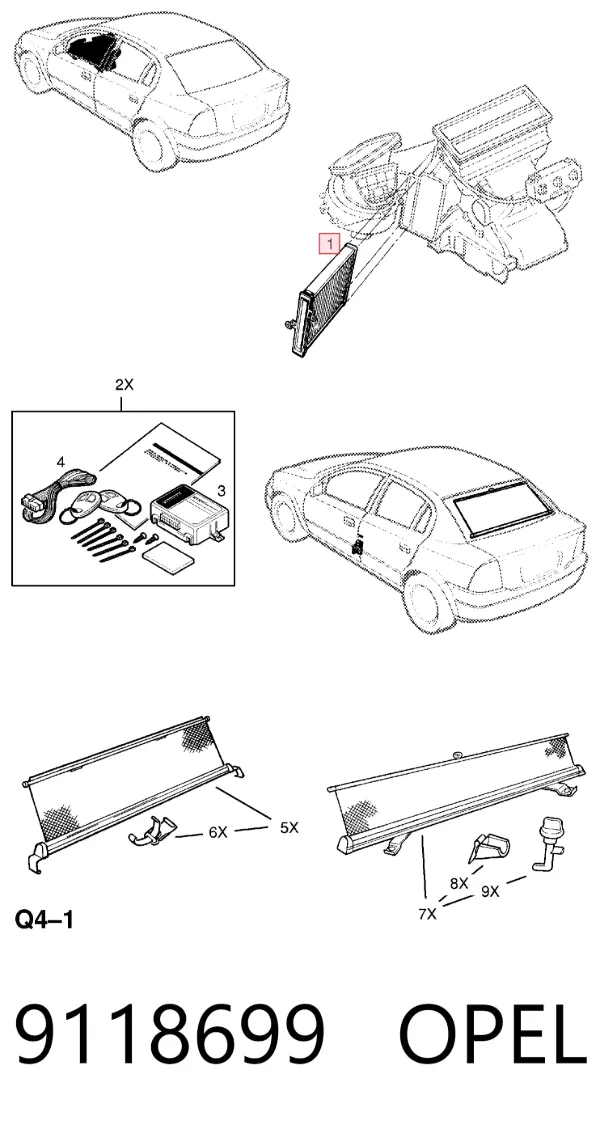 Фильтр салона 9118699 Opel