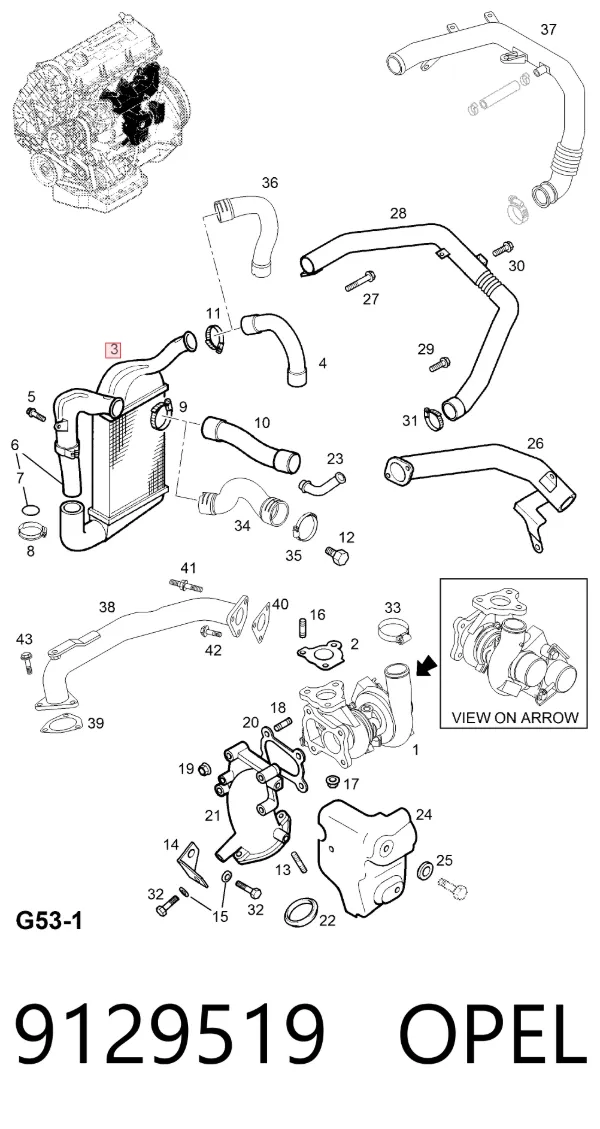 Интеркулер 9129519 Opel