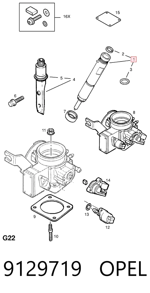 Топливные форсунки 9129719 Opel