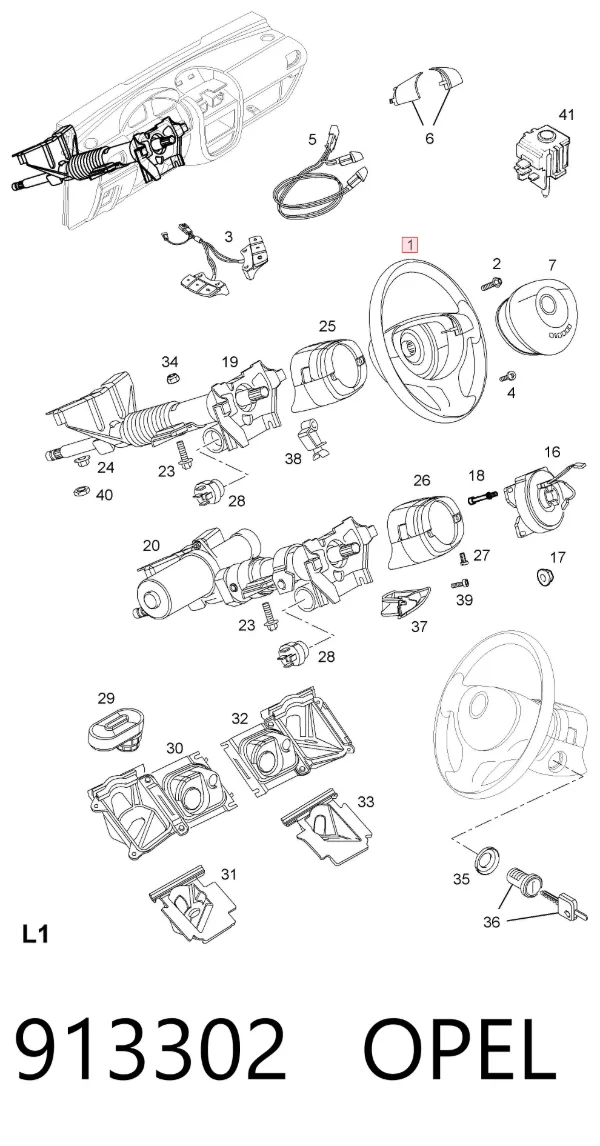 Руль 913302 Opel