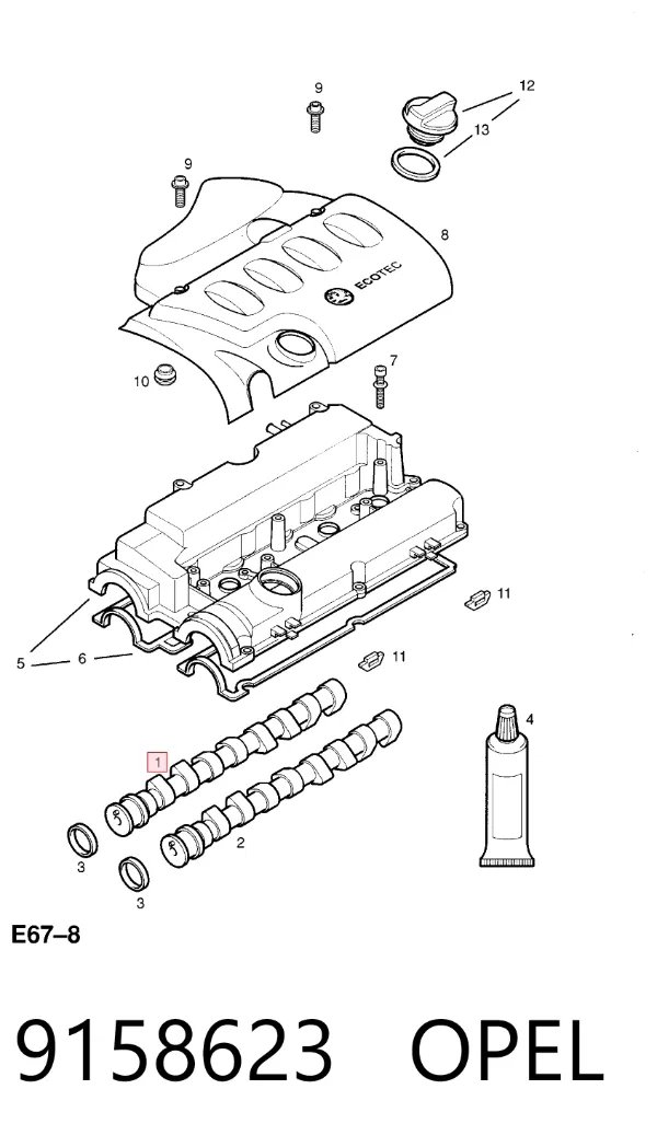 Распредвал 9158623 Opel
