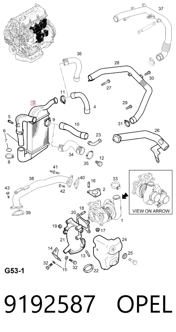Интеркулер 9192587 Opel