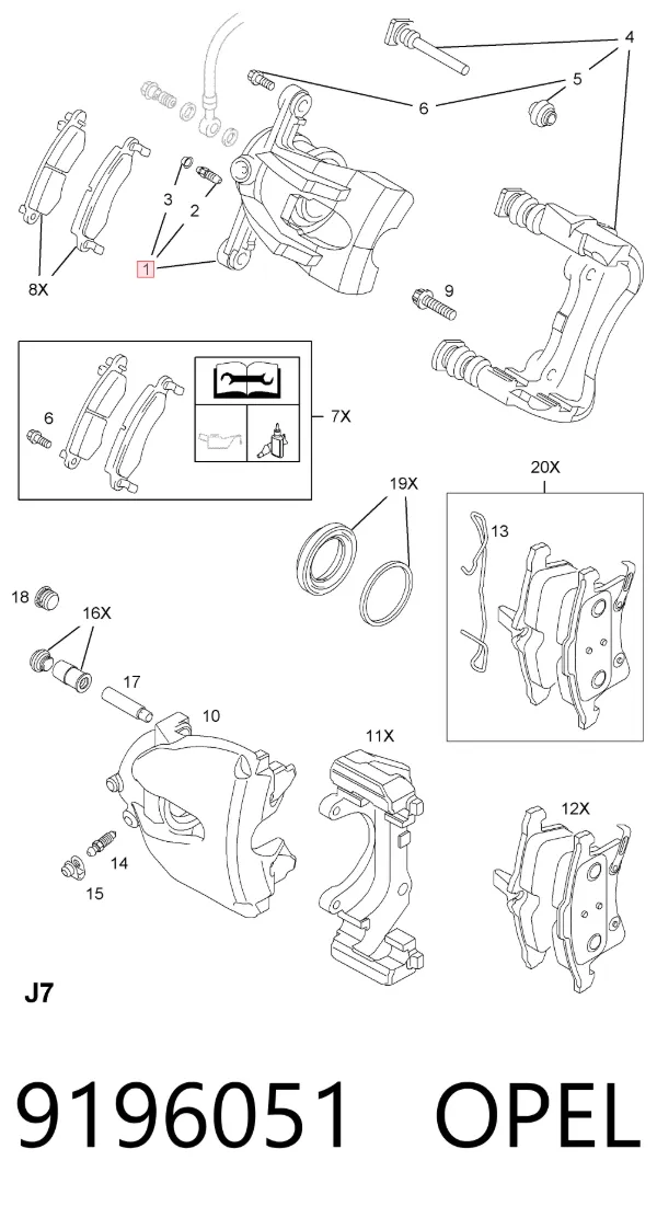 Суппорт тормозной передний левый 9196051 Opel