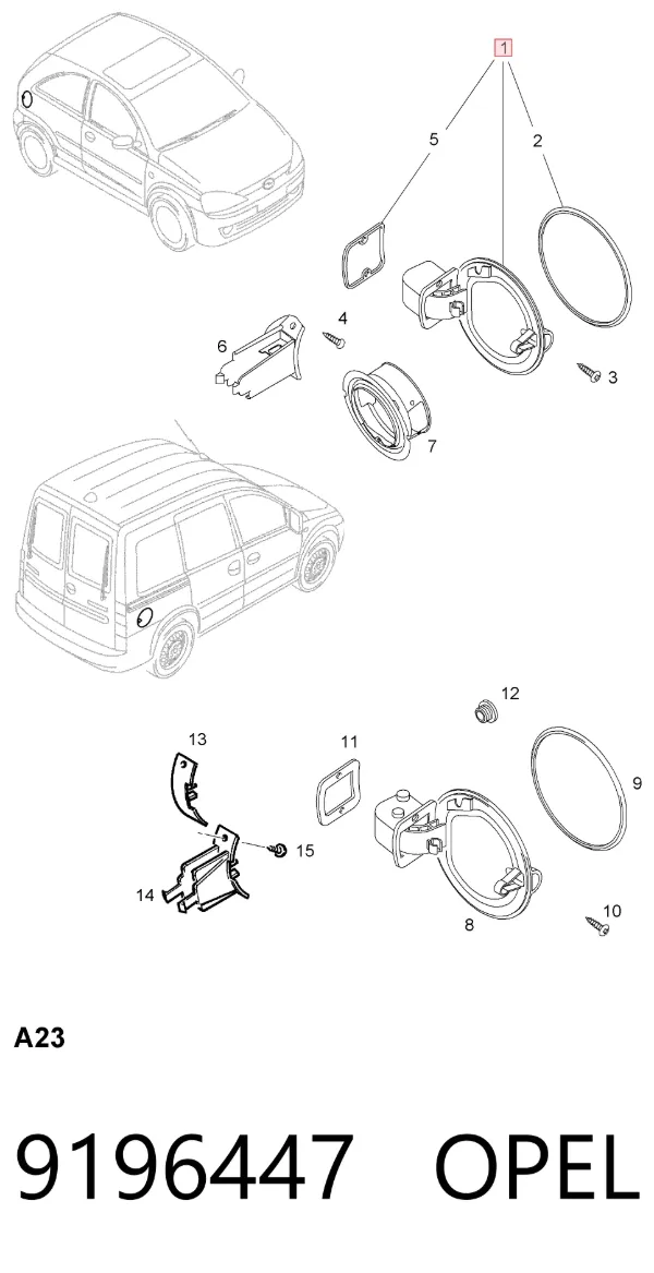 Крышка бензобака 9196447 Opel