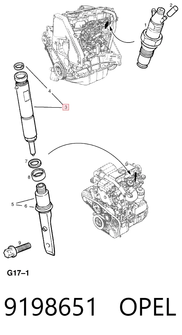Топливные форсунки 9198651 Opel