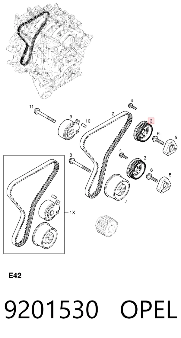 Шестерня распредвала 9201530 Opel