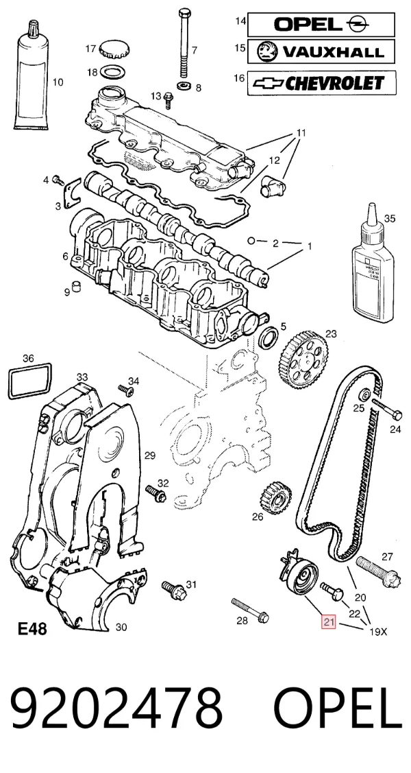 Ролик ГРМ 9202478 Opel
