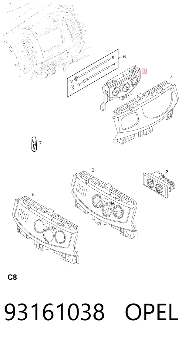 Блок управления кондиционером 93161038 Opel